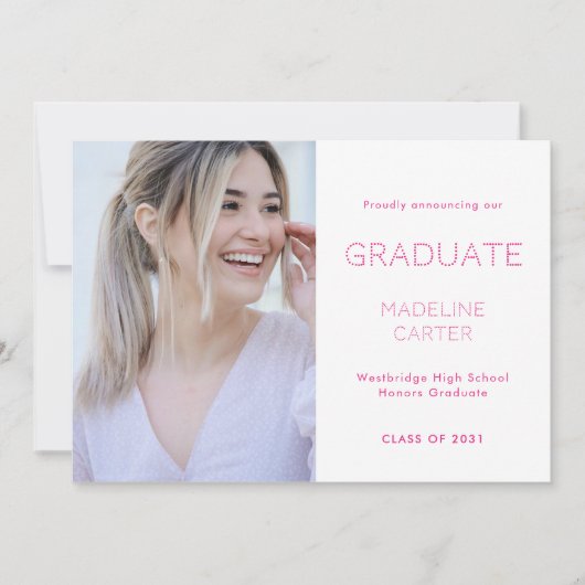 Faire-part Modern Minimal Photo Graduation Announcement (Devant)