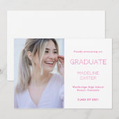 Faire-part Modern Minimal Photo Graduation Announcement (Devant / Derrière)