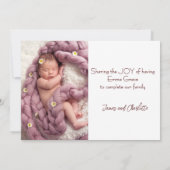 Faire-part Modern Minimal Two Photo Birth Announcement (Dos)