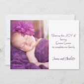 Faire-part Modern Minimal Two Photo Birth Announcement (Dos)