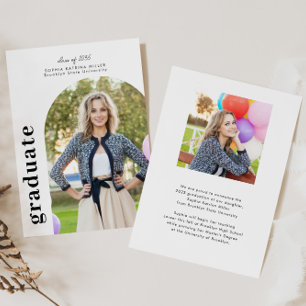 Faire-part Modern Minimalist Arch 2 Photo Graduate Graduation