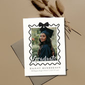Faire-part Modern Minimalist Bow Frame Graduation Photo