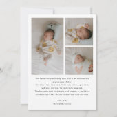 Faire-part Modern Minimalistic 4-Photo Arch Baby Birth (Dos)