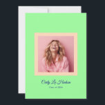 Faire-part Modern Mint Green Peach High School Photo Grad<br><div class="desc">Part of Grad Collection - Add your custom matching envelope, stickers, and more Announce your graduate’s achievement with simple Pastel Minimal High School Photo Grad Frame on this graduation announcement card. Featuring a modern photo layout and clean typography, this design is perfect for high school graduates celebrating the Class of...</div>