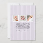 Faire-part Modern Monogram Photo Birth Announcement (Dos)