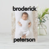 Faire-part Modern Newborn Simple Photo Birth (Debout devant)