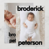 Faire-part Modern Newborn Simple Photo Birth (Devant / Derrière)