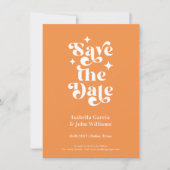 Faire-part Modern Orange Typography Photo Save The Date (Devant)