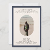 Faire-part Modern Oval Blue High School Photo Graduate (Dos)