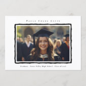 Faire-part Modern Photo Black Frame Graduation High School (Devant)