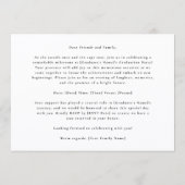 Faire-part Modern Photo Black Frame Graduation High School (Dos)