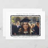 Faire-part Modern Photo Black Frame Graduation High School (Devant / Derrière)