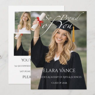 Faire-part Modern Photo Graduation, Minimal Editorial