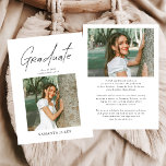 Faire-part Modern Photo High School Graduation Announcement<br><div class="desc">Celebrate this unforgettable milestone with a Modern Photo High School Graduation Announcement designed to showcase your graduate’s proud achievement. Featuring a clean minimalist layout and stylish modern typography, this announcement highlights a favorite senior photo while sharing graduation details with family and friends. Perfect for announcing a high school graduation, senior...</div>