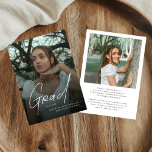 Faire-part Modern Photo High School Graduation Announcement<br><div class="desc">Celebrate this unforgettable milestone with a Modern Photo High School Graduation Announcement designed to showcase your graduate’s proud achievement. Featuring a clean minimalist layout and stylish modern typography, this announcement highlights a favorite senior photo while sharing graduation details with family and friends. Perfect for announcing a high school graduation, senior...</div>