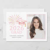 Faire-part Modern Pink Gold 2026 Grad  (Devant)