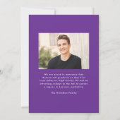 Faire-part Modern Purple Frame 2 Photo Graduation (Dos)