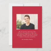 Faire-part Modern Red Frame 2 Photo Graduation (Dos)