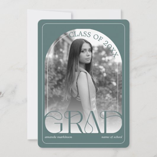 Faire-part Modern Sage Green Arch Graduation Announcement (Devant)