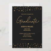 Faire-part Modern Script Gold Célébrer l'invitation des diplô (Devant)