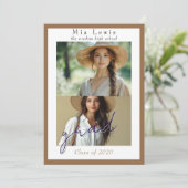 Faire-part Modern Script  Multi Portrait Photo Graduation (Debout devant)