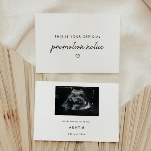 Faire-part Modern Script "Promotion Notice" Baby Pregnancy