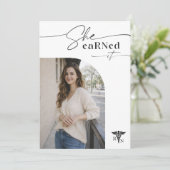 Faire-part Modern Script Simple Photo RN Nursing Graduation (Debout devant)