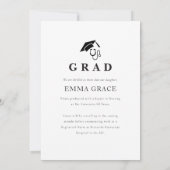 Faire-part Modern Script Simple Photo RN Nursing Graduation (Dos)