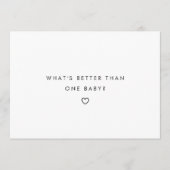 Faire-part Modern Script Twins Minimalistic Baby Pregnancy (Devant)