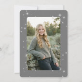 Faire-part Modern Silver Gray & White Sparkle Graduation (Dos)