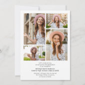 Faire-part Modern Simple Graduate 4 Photo Collage Graduation  (Dos)