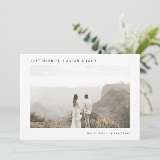 Faire-part Modern Simple QR Code Juste Marié Photo Mariage (Debout devant)