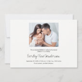 Faire-part Modern Soft Pink Baby Girl Name Script Photo Birth (Dos)