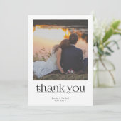 Faire-part Modern Stylish Photo Wedding Thank You (Debout devant)