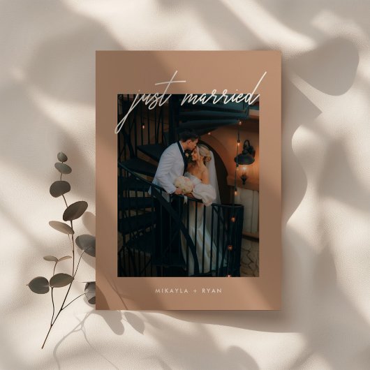 Faire-part Modern Terracotta Photo Wedding Elopement