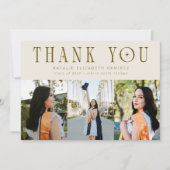 Faire-part Modern Thank You Multi Photo Cream Graduation (Devant)