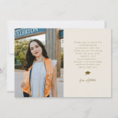Faire-part Modern Thank You Multi Photo Cream Graduation (Dos)