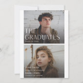 Faire-part Modern Two Graduates Double Graduation (Devant)