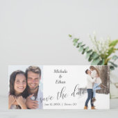 Faire-part Modern Two Photo Save the Date Mariage (Debout devant)