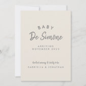 Faire-part Modern Typography Beige Pregnancy (Devant)