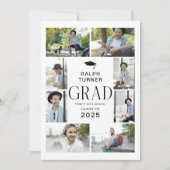 Faire-part Moderne 11 Photo Collage GRAD Graduation (Devant)
