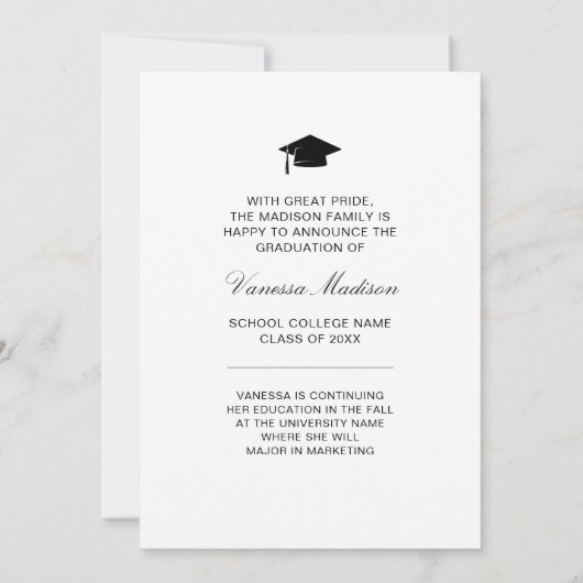 Faire-part Moderne | 1 Élégant script photo (Dos)