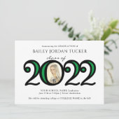 Faire-part Moderne 2022 Couleurs de l'école Photo Green Gradu (Debout devant)