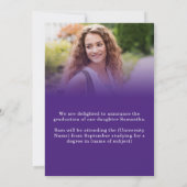 Faire-part Moderne 2 photo Jaune Purple 2025 Graduation (Dos)