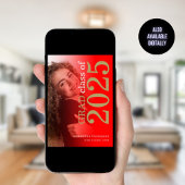 Faire-part Moderne 2 photo Red Gold 2025 Graduation