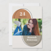 Faire-part Moderne 2 Photo Université Citrouille Taupe (Devant)