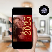 Faire-part Moderne 2 photos Maroon Gold 2025 Graduation