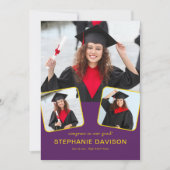 Faire-part Moderne 3 Félicitations photo à Grad 2023 Jaune vi (Devant)