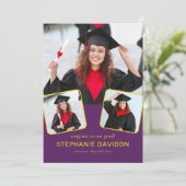 Faire-part Moderne 3 Félicitations photo à Grad 2023 Jaune vi (Debout devant)