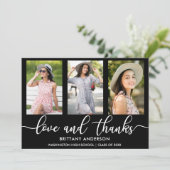 Faire-part Moderne 3 Photo Graduation Amour et Merci (Debout devant)